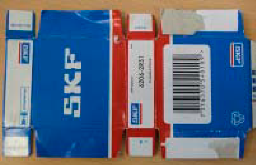 Коробка из-под подшипника SKF, разворот