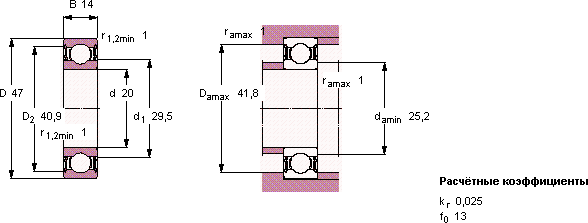 Подшипник W 6204-2RS1