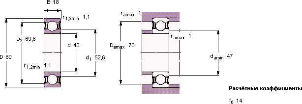 Подшипник 6208-2RZTN9/HC5C3WT