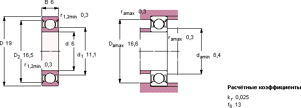 Подшипник 626-2Z