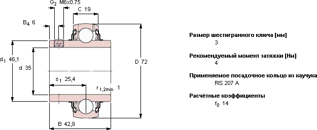 Подшипник или подшипниковый узел типа Y YAR 207-2F