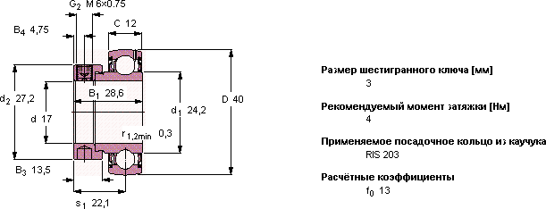 Подшипник или подшипниковый узел типа Y YET 203/W64