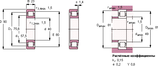 Подшипник NF 308 ECP