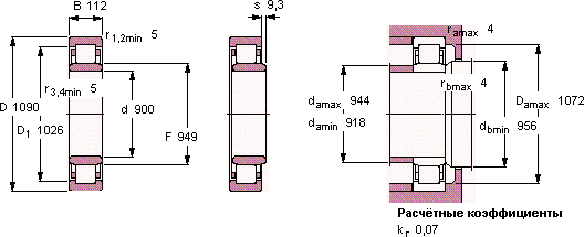 Подшипник NU 28/900 MA/343017