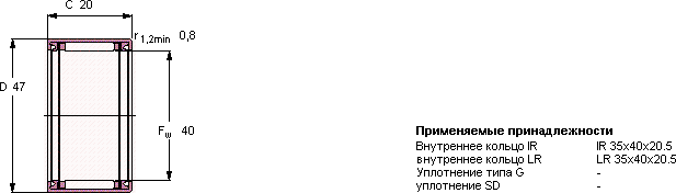Подшипник HK 4020.2RS