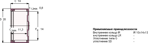 Подшипник BK 1414 RS