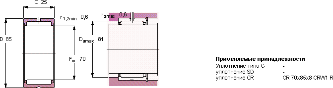 Подшипник NK 70/25