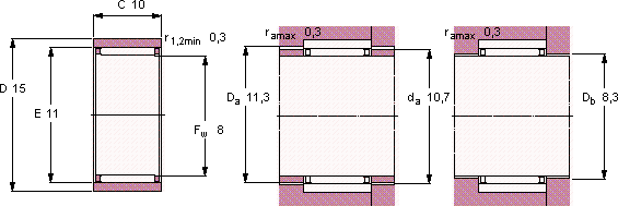 Подшипник RNAO 8X15X10 TN
