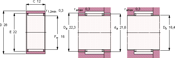 Подшипник RNAO 16x28x12