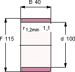 Подшипник IR 100X115X40