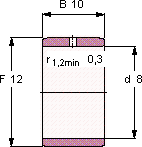 Подшипник IR 8X12X10 IS1