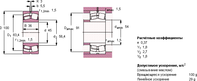 Подшипник 22309 E/VA405