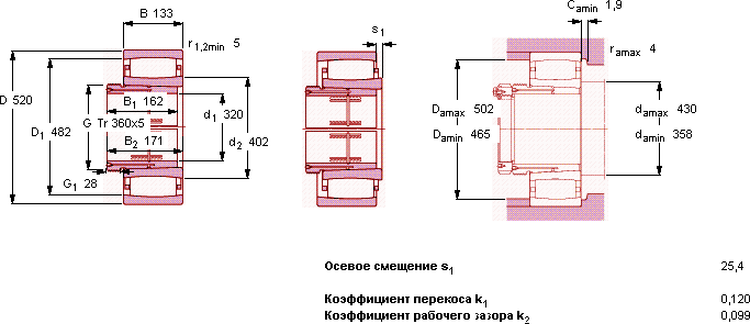 Подшипник C 3068 KM- AOH 3068 G
