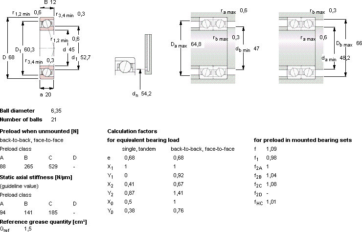 Подшипник 71909 ACE/HCP4A