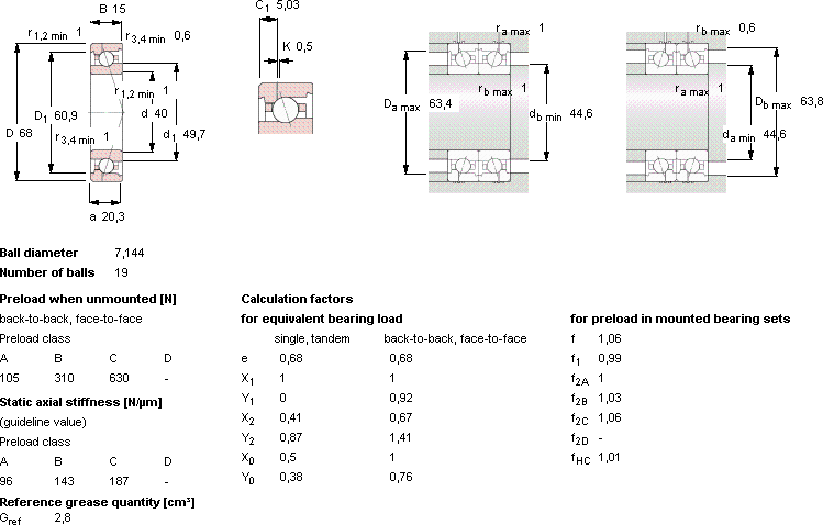 Подшипник 7008 ACE/HCP4AH1