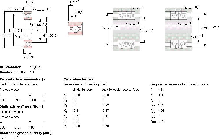 Подшипник 7017 ACE/HCP4AH1