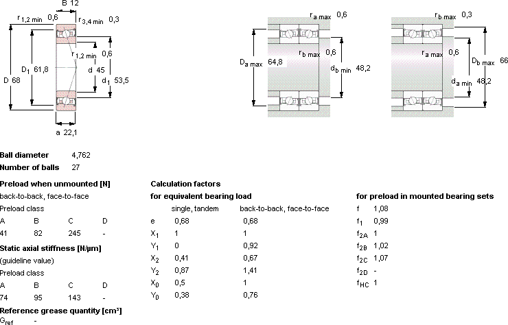 Подшипник S71909 ACB/P4A