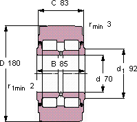 Опорный ролик NNTR 70x180x85.2ZL