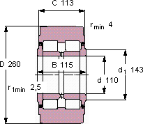 Опорный ролик NNTR 110x260x115.2ZL