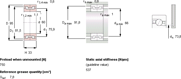 Подшипник BTM 60 BTN9/HCP4CDBB