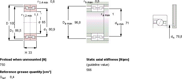 Подшипник BTM 65 BTN9/HCP4CDBB