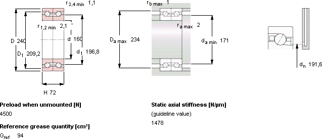 Подшипник BTM 160 BM/HCP4CDBB