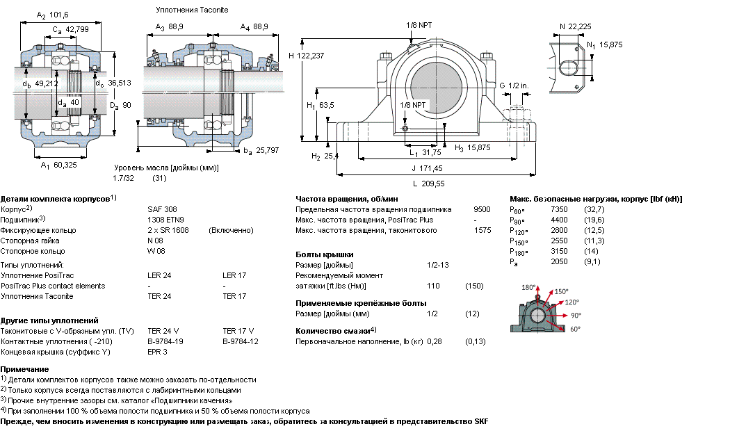 Корпус подшипника SAF 1308 T