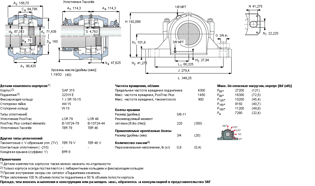 Подшипниковый узел SAF 22315
