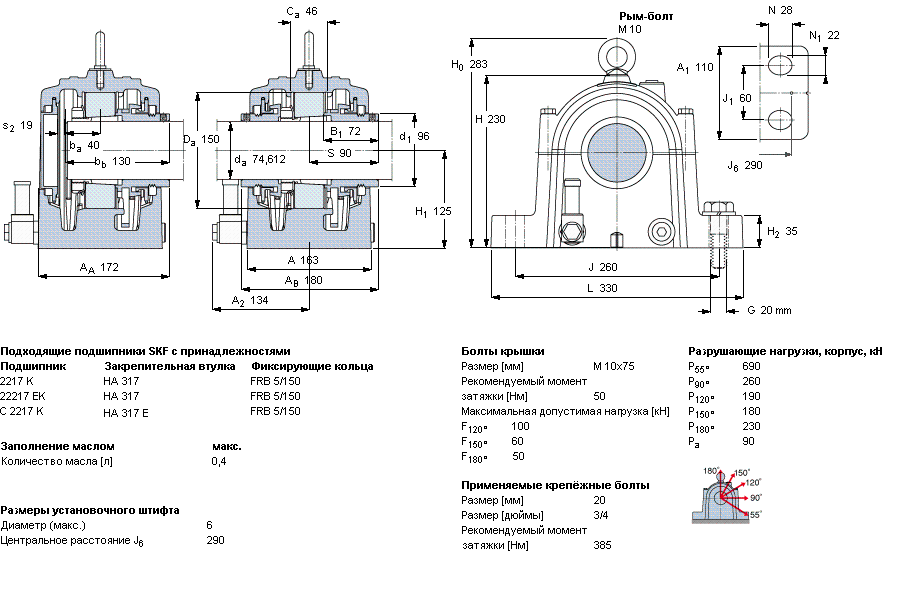 Корпус подшипника SONL 217-517