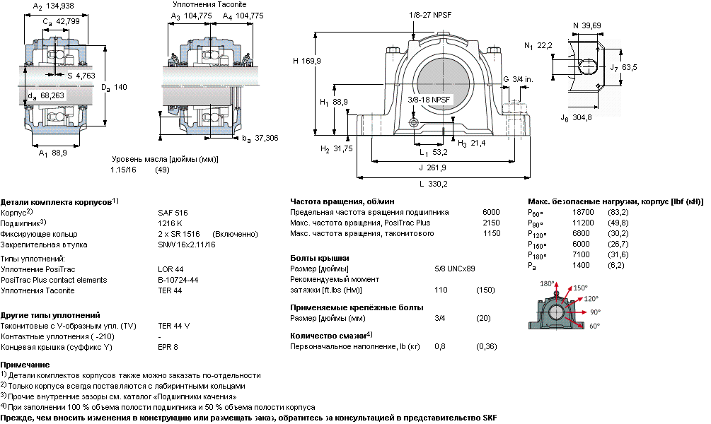 Корпус подшипника SAF 1516 T