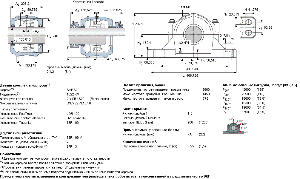 Подшипниковый узел SAF 1622