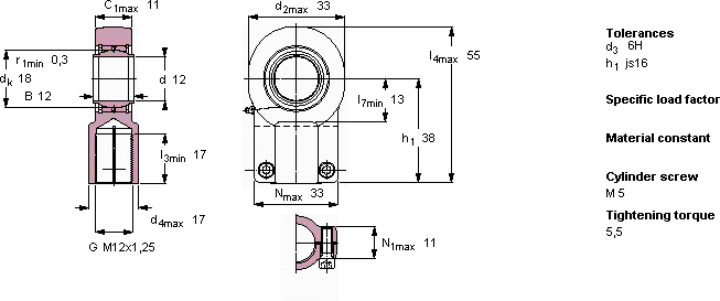 Подшипник SIQG 12 ESA