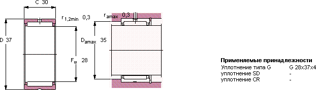 Подшипник NK 28/30