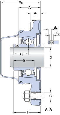 Подшипник или подшипниковый узел типа Y F4BC 115-CPSS-DFH
