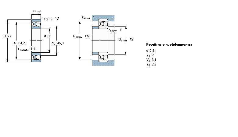 Подшипник 2207 ETN9/C3