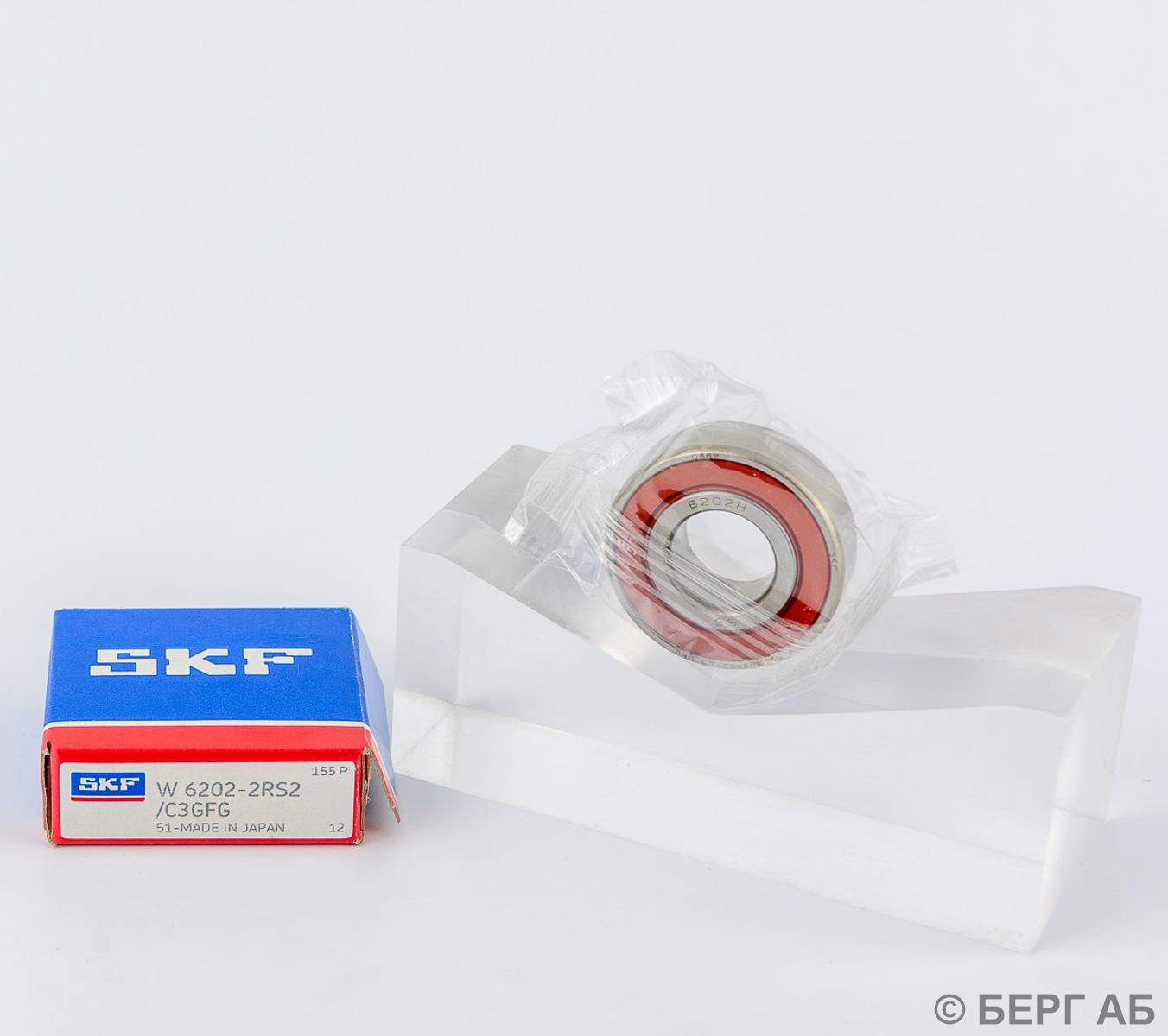 Производитель: SKF</br>Радиальные шарикоподшипники, нержавеющая сталь W 6202-2RS2/C3GFG