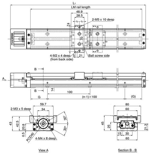 Линейные направляющие (рельсовые) THK KR30H C/D-400L with a Cover LM THK