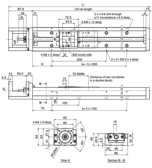 Линейные направляющие (рельсовые) THK KR46 C/D-840L LM THK