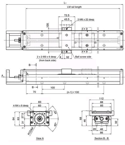 Линейные направляющие (рельсовые) THK KR46 C/D-340L with a Cover LM THK