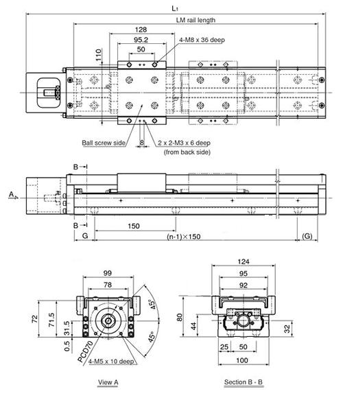 Линейные направляющие (рельсовые) THK KR5520A/B-1180L with a Cover LM THK