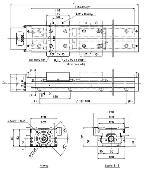 Линейные направляющие (рельсовые) THK KR6525A/B-1180L with a Cover LM THK