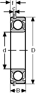 Подшипники серии 6312 6312-ZZNR CONSOLIDATED BEARING