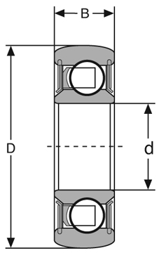 Подшипник B6202-2RS CONSOLIDATED BEARING