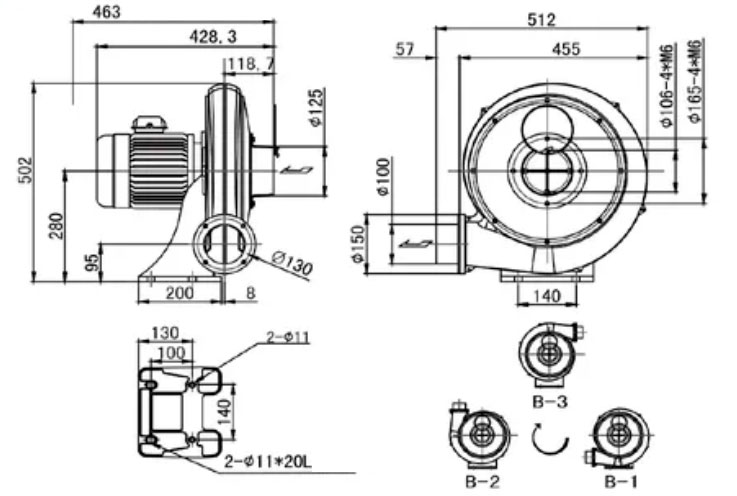Вентилятор среднего давления 08XZ-100P (CX-100A )