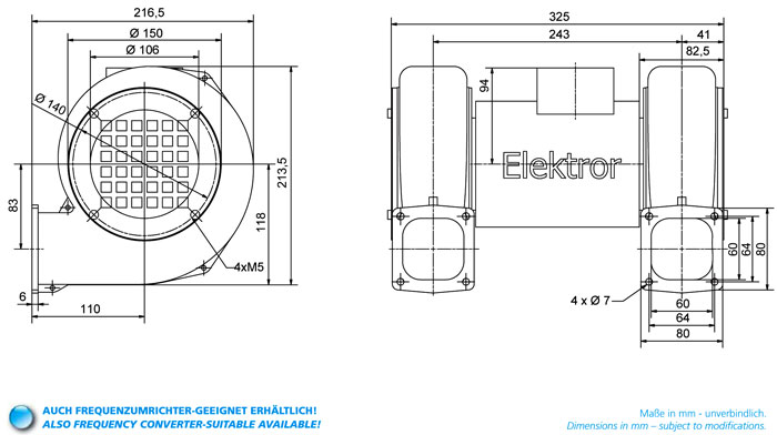 Вентилятор низкого давления 2D 04 Elektror