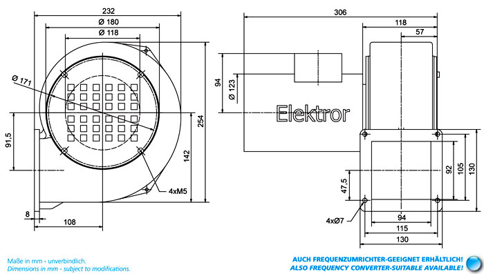 Вентилятор низкого давления D 052 M Elektror