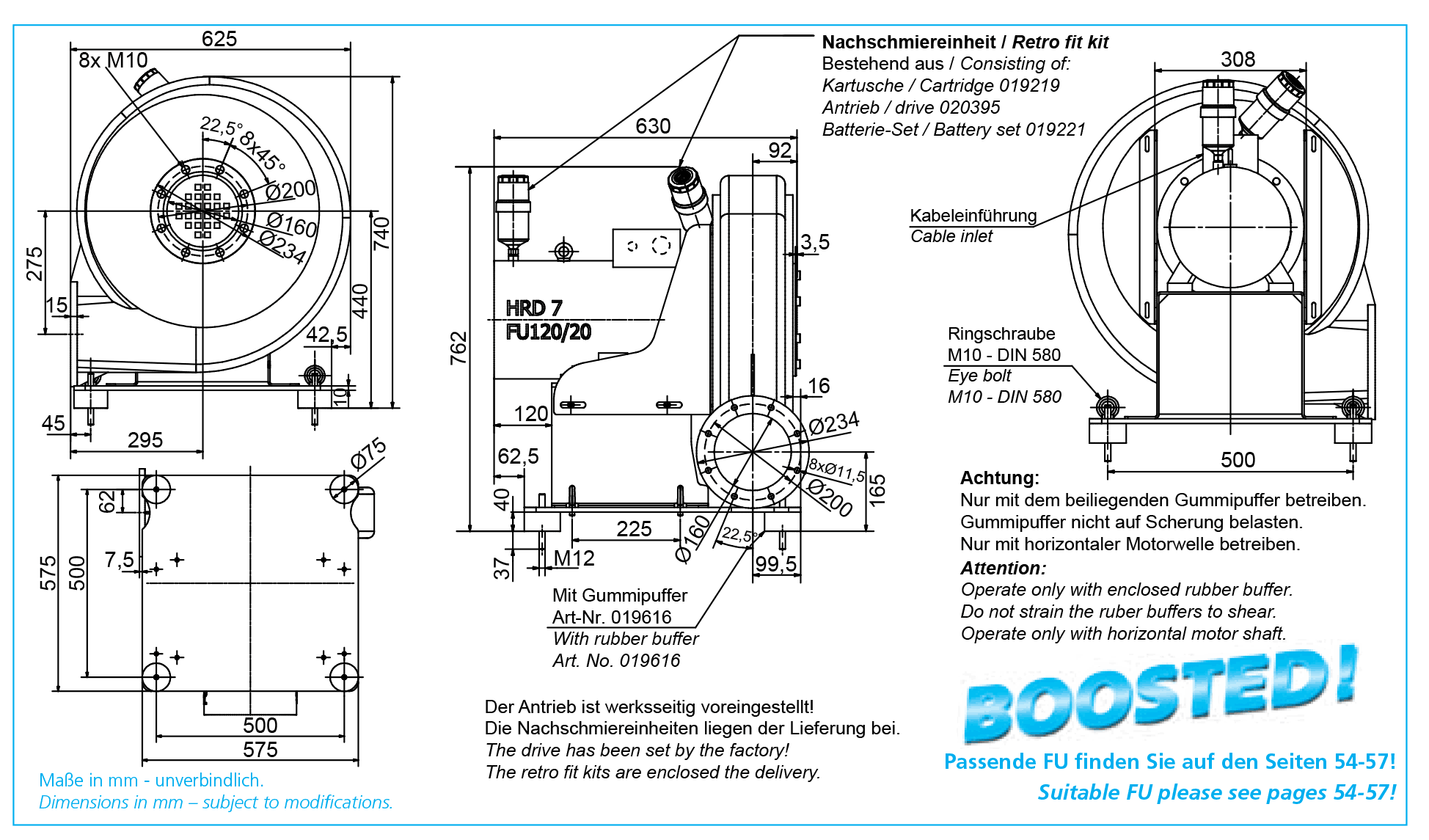 Вентиляторы высокого давления Elektror HRD 7 FU-120/20.0 Elektror