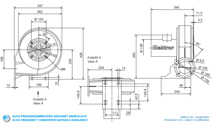 Вентилятор среднего давления RD 16 Elektror