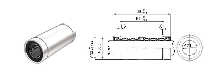 Шариковая втулка LM20LUU-ARS
